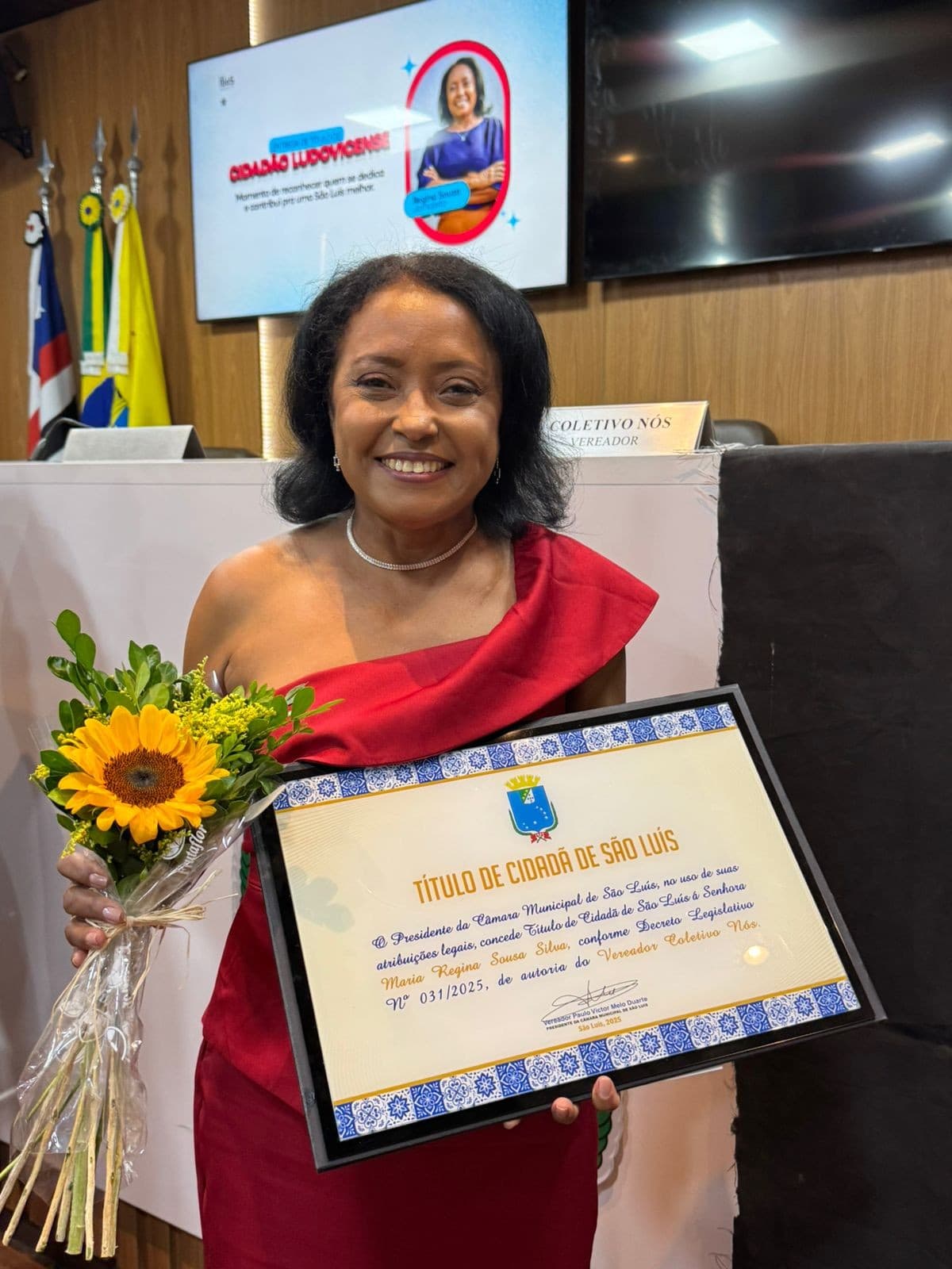 Regina Souza recebe título de cidadã ludovicense por jornalismo comprometido com o povo